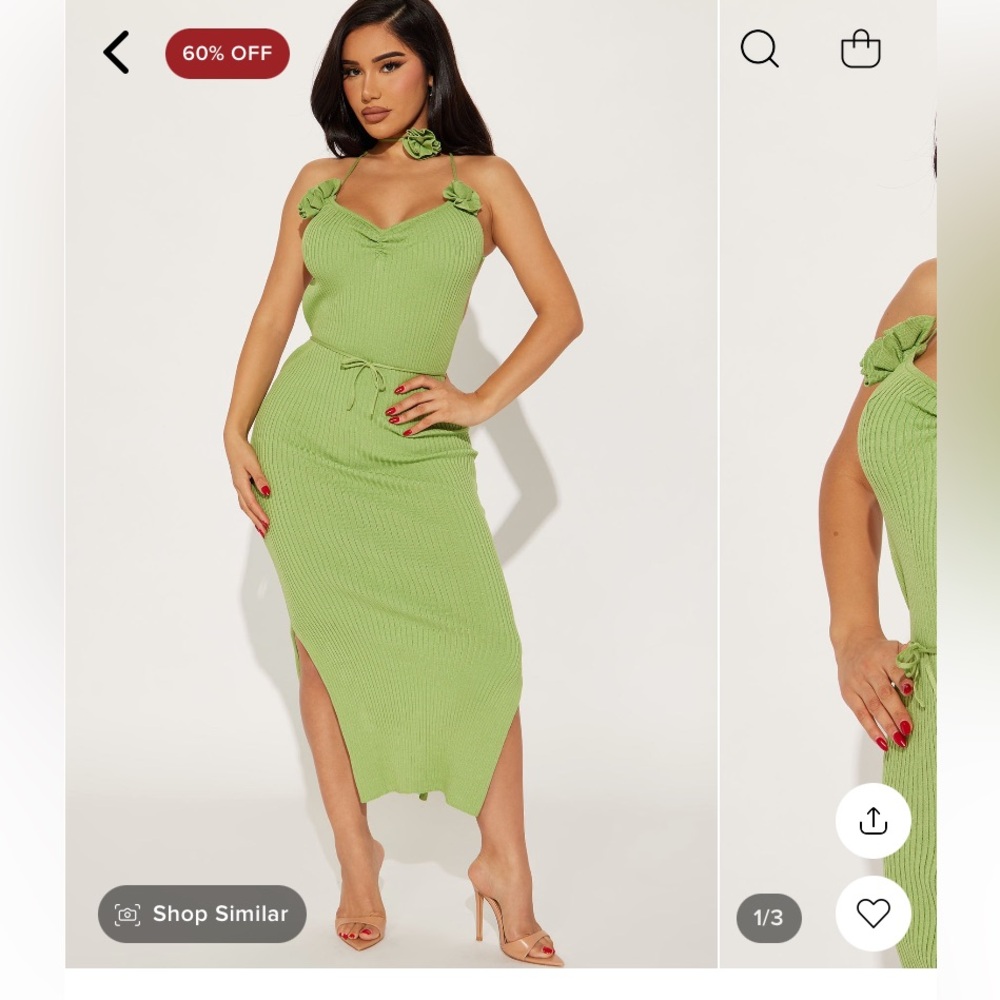 Fashion Nova Eve Rosette Maxi Dress